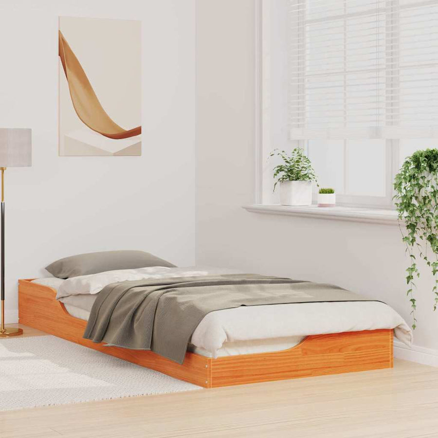 Bedframe Wasbruin 80 x 210 cm Massief hout