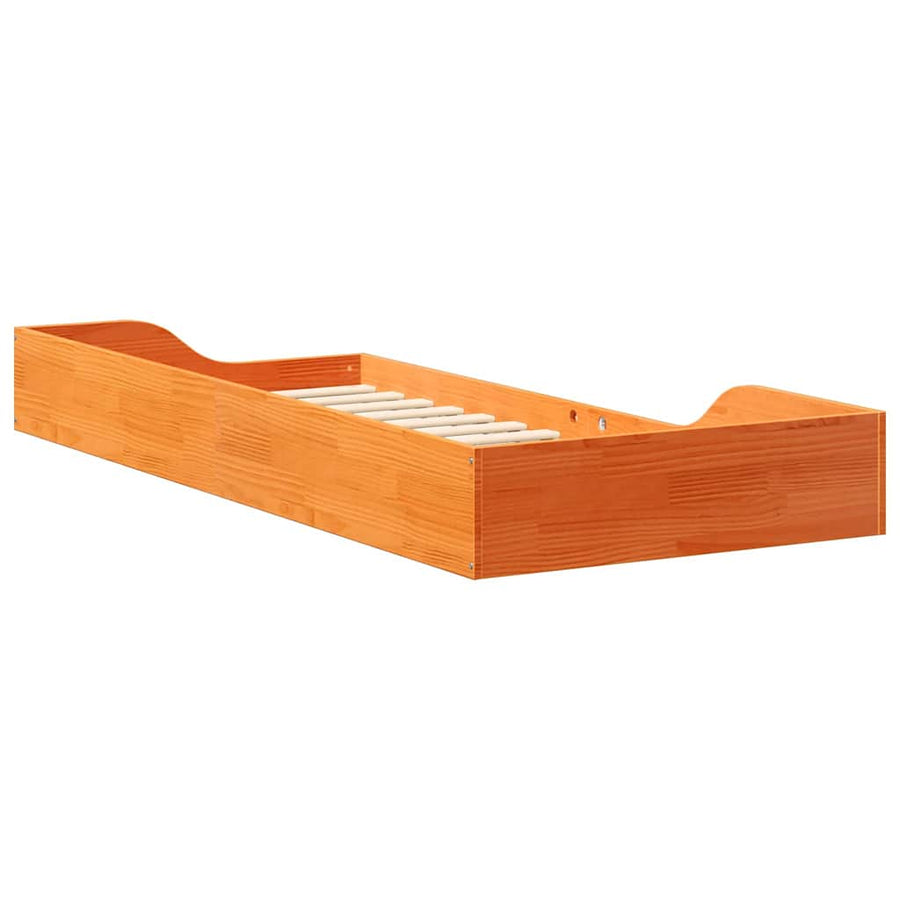 Bedframe Wasbruin 90 x 210 cm Massief grenenhout