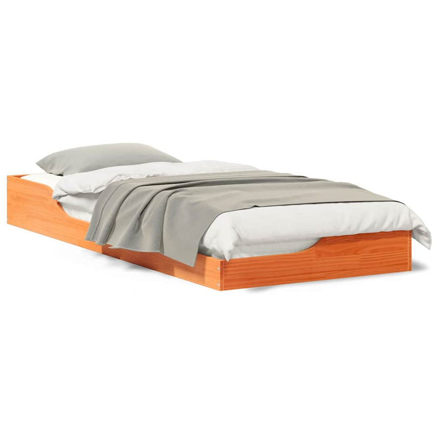 Bedframe Wasbruin 90 x 210 cm Massief grenenhout