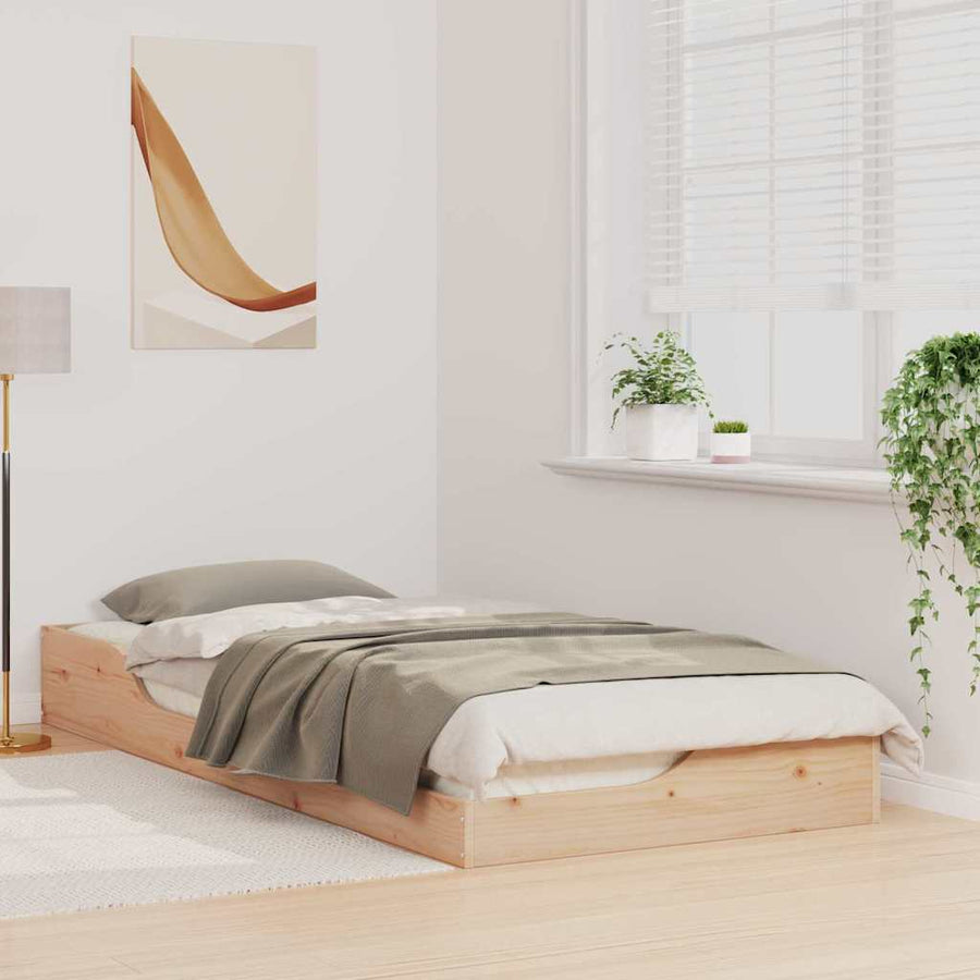 Bedframe Bruin 100 x 210 cm Massief grenenhout