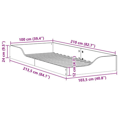 Bedframe Bruin 100 x 210 cm Massief grenenhout