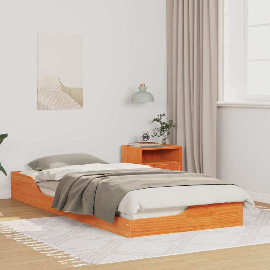 Bedframe Wasbruin 100 x 210 cm Massief grenenhout