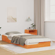 Bedframe massief grenenhout 80x220 cm wasbruin