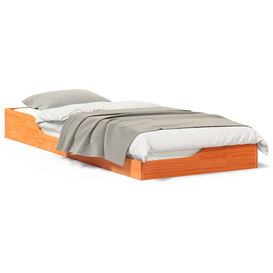 Bedframe Wasbruin 80 x 220 cm Massief grenenhout