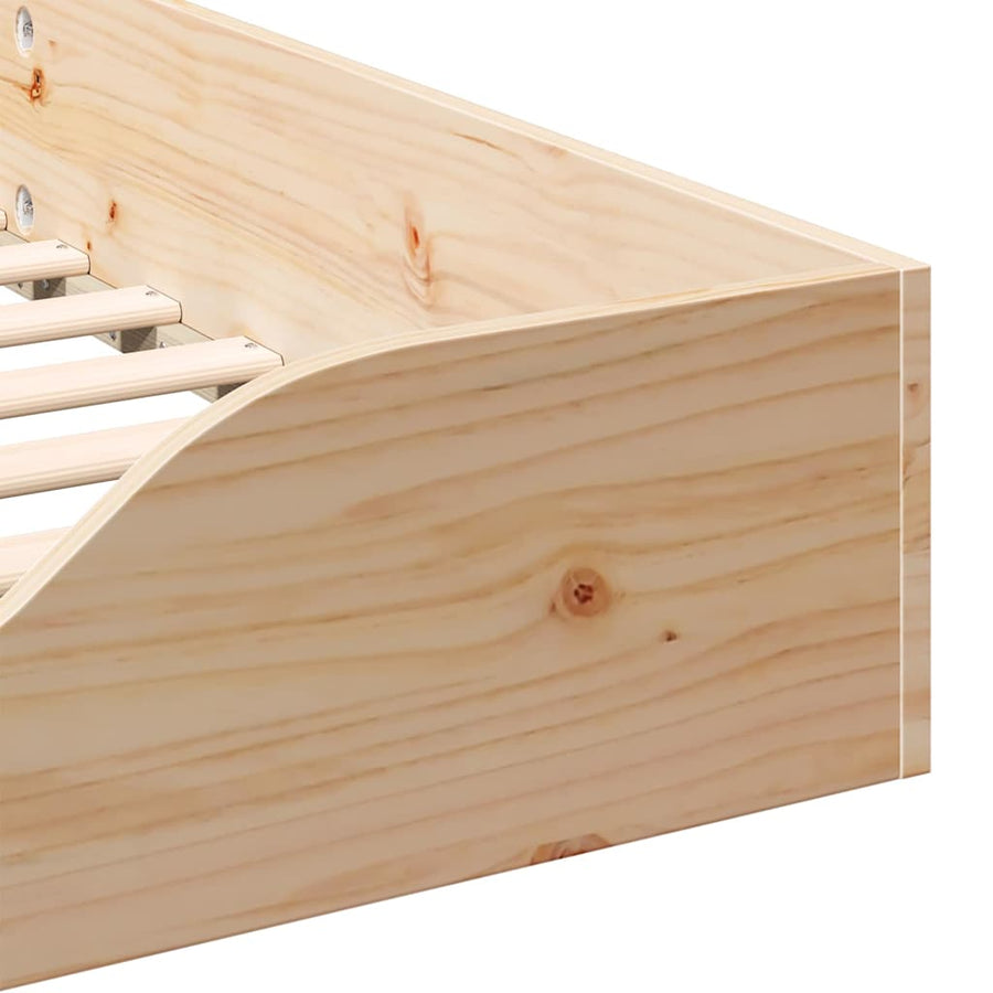 Bedframe Bruin 90 x 220 cm Massief grenenhout