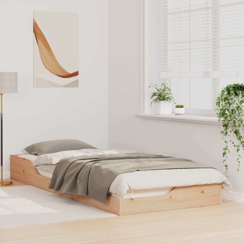 Bedframe Bruin 90 x 220 cm Massief grenenhout