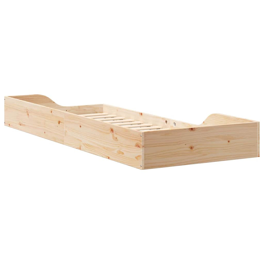 Bedframe Bruin 90 x 220 cm Massief grenenhout