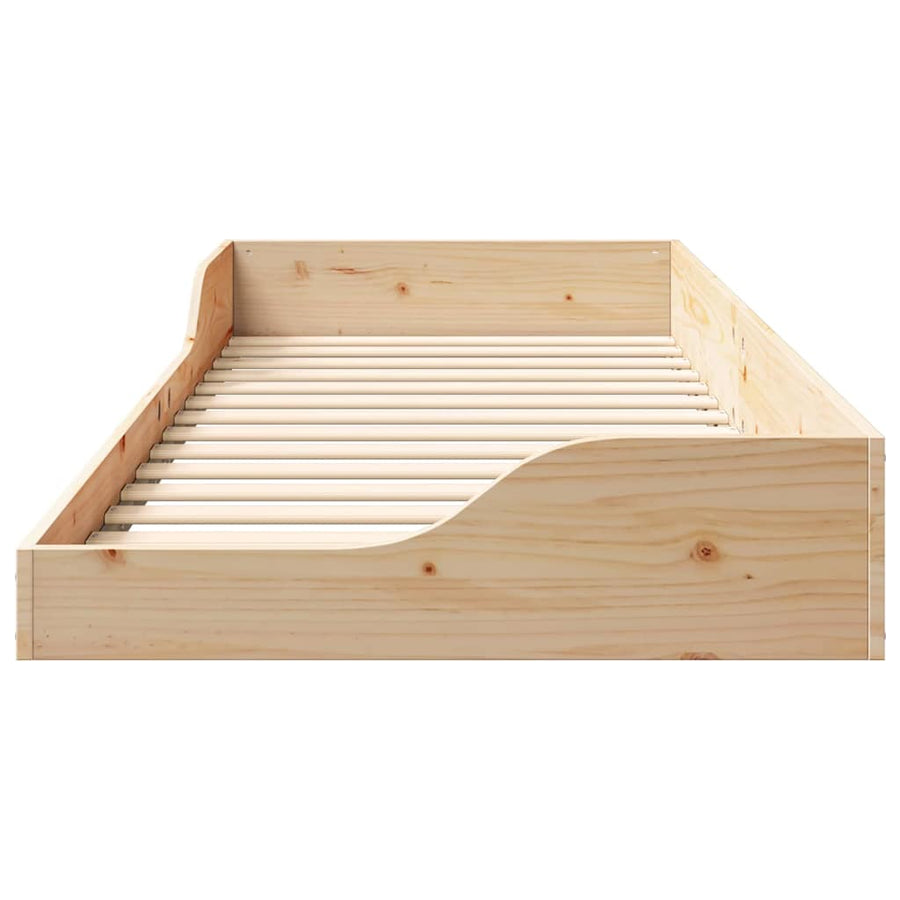Bedframe Bruin 90 x 220 cm Massief grenenhout