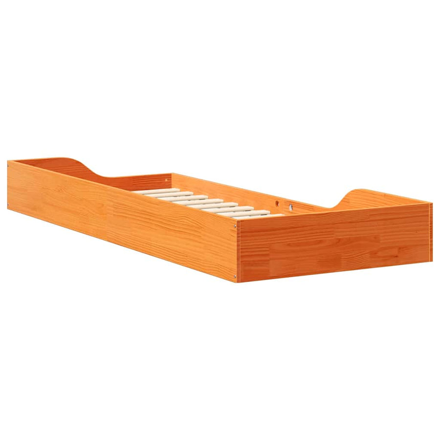 Bedframe Wasbruin 90 x 220 cm Massief grenenhout