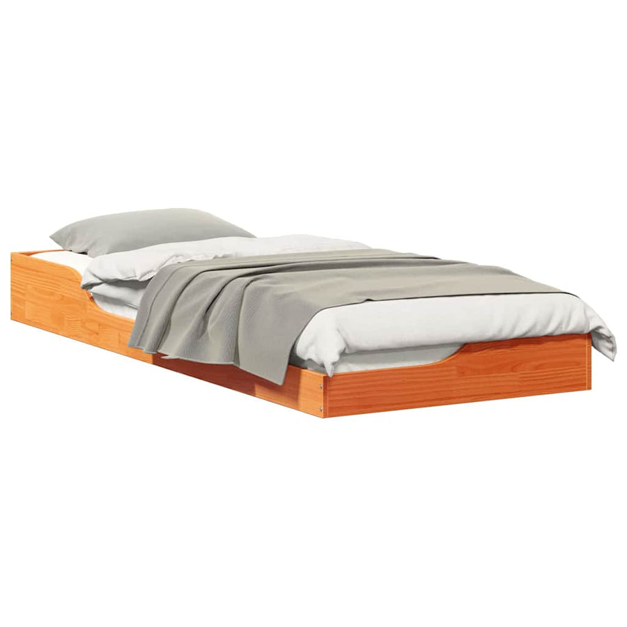 Bedframe Wasbruin 90 x 220 cm Massief grenenhout