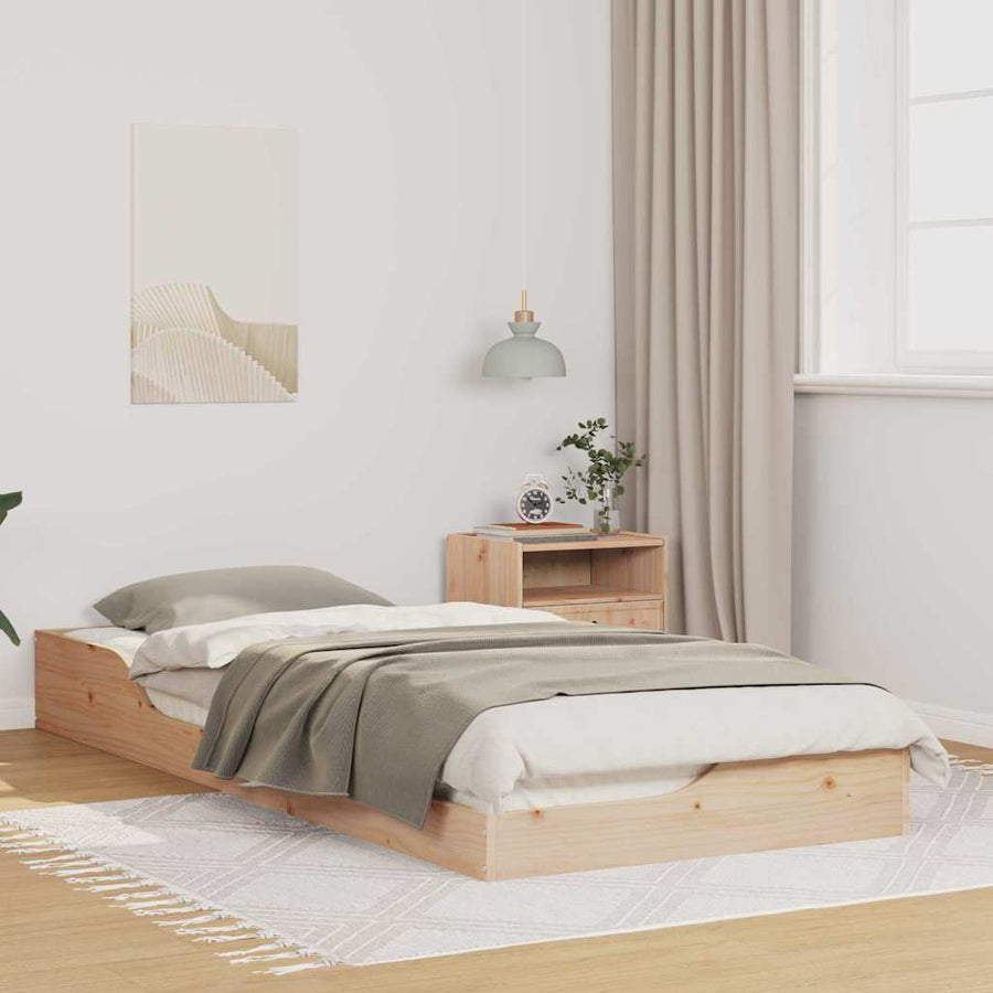 Bedframe Bruin 100 x 220 cm Massief grenenhout
