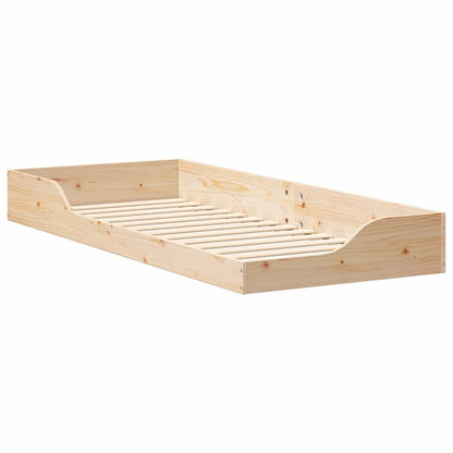 Bedframe Bruin 100 x 220 cm Massief grenenhout