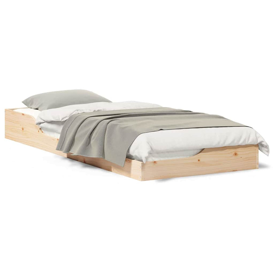 Bedframe Bruin 100 x 220 cm Massief grenenhout