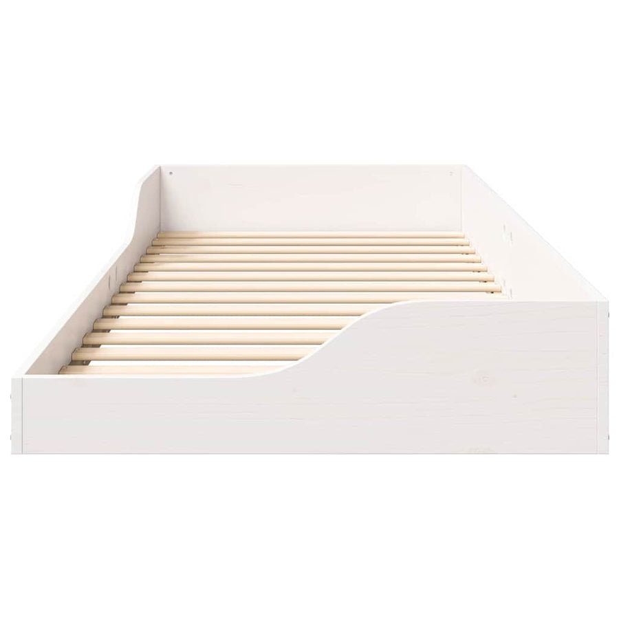Bedframe Wit 100 x 220 cm Massief grenenhout