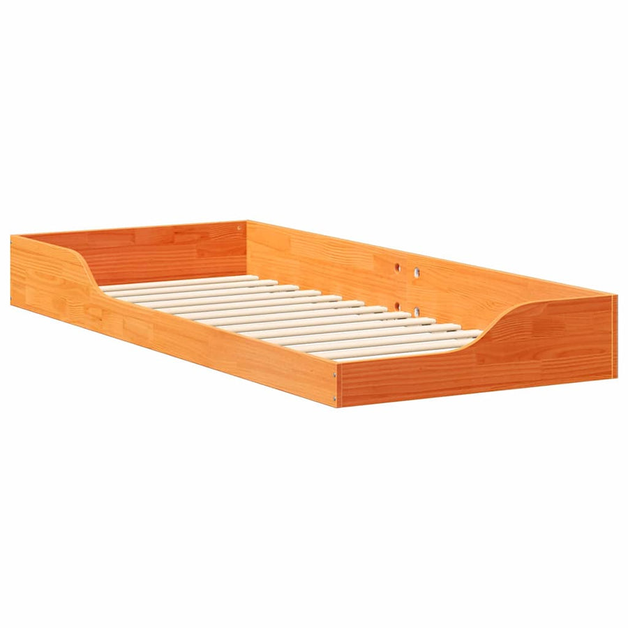 Bedframe Wasbruin 100 x 220 cm Massief grenenhout