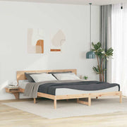 Bedframe 180x200 cm massief grenenhout bruin met nachttafels