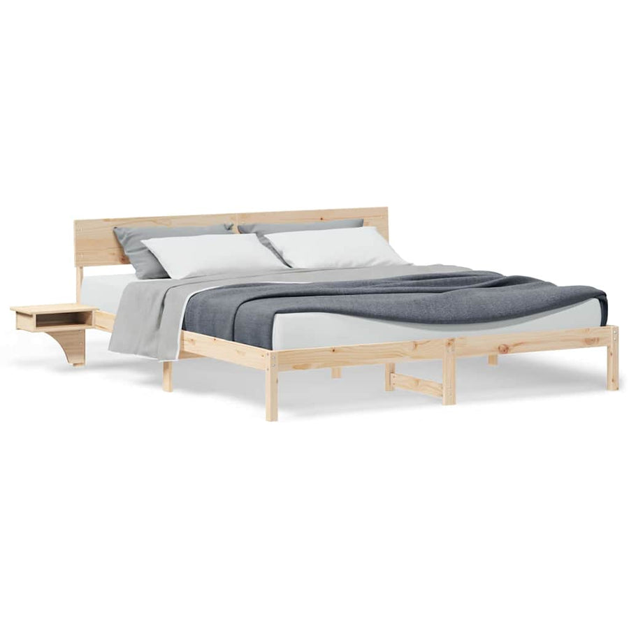 Bedframe met nachttafels Bruin 180 x 200 cm Massief grenenhout