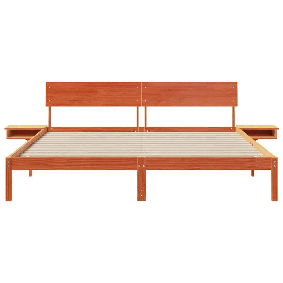 Bedframe met nachttafels met hoofdeinde Wasbruin 180 x 200 cm