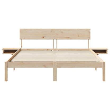 Bedframe met nachttafels Bruin 160 x 200 cm Massief grenenhout