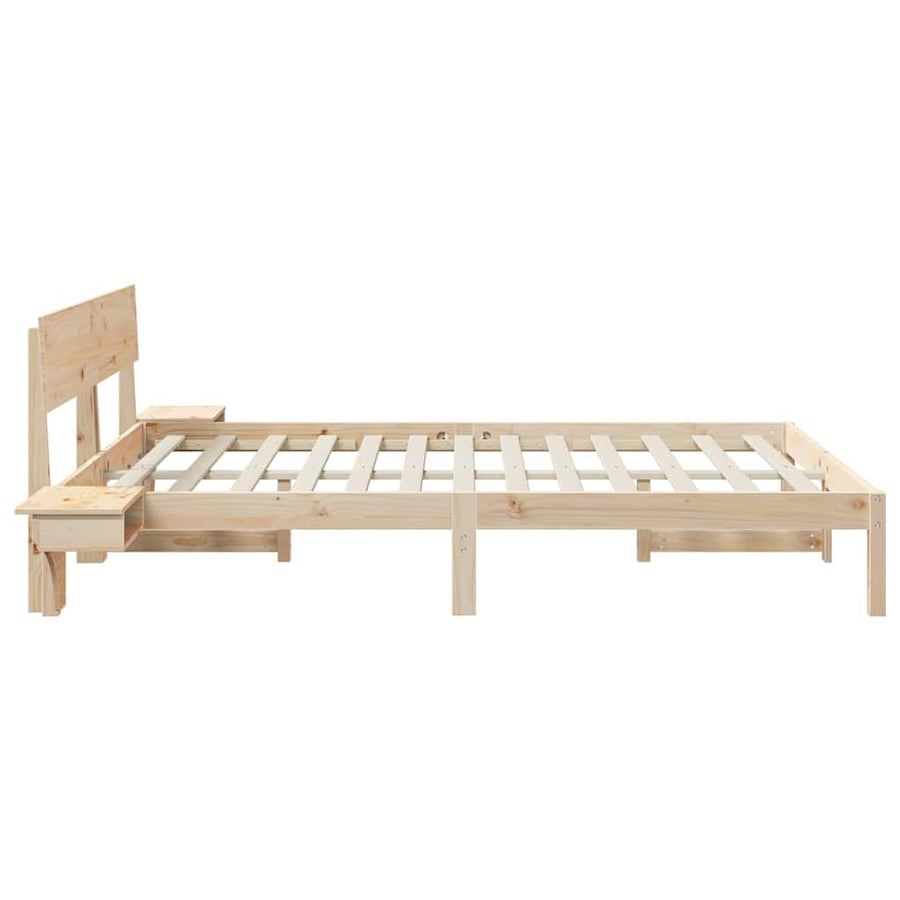 Bedframe met nachttafels Bruin 160 x 200 cm Massief grenenhout