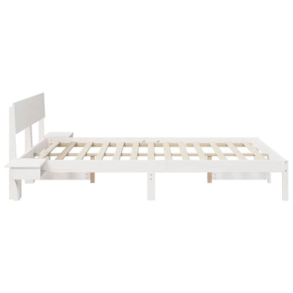Bedframe met nachttafels Wit 160 x 200 cm Massief grenenhout