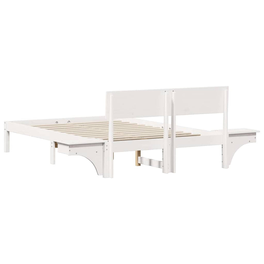 Bedframe met nachttafels Wit 140 x 200 cm Massief grenenhout