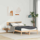 Bed frame with headboard Brown 135 x 190 cm Solid pine wood