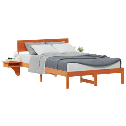 Bedframe met nachttafels met hoofdeinde Wasbruin 120 x 190 cm
