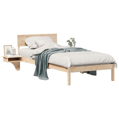 Bedframe met nachttafels Bruin 100 x 200 cm Massief grenenhout