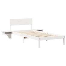 Bedframe met nachttafels Wit 90 x 200 cm Massief grenenhout