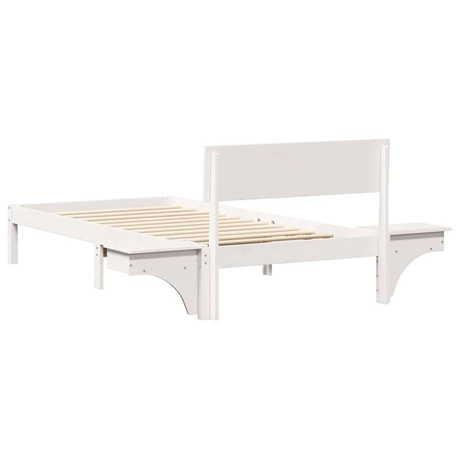 Bedframe met nachttafels Wit 80 x 200 cm Massief grenenhout