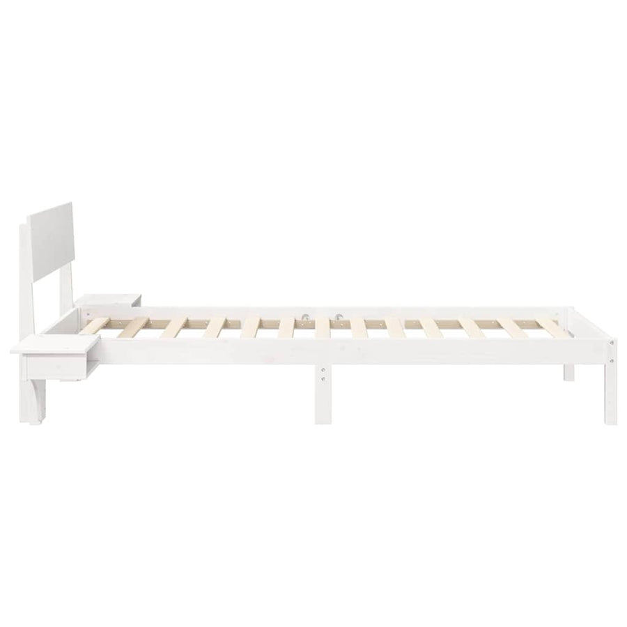 Bedframe met nachttafels Wit 80 x 200 cm Massief grenenhout