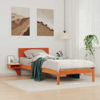 Bed Frame with Headboard Waxed Brown 80 x 200 cm Solid Pine Wood