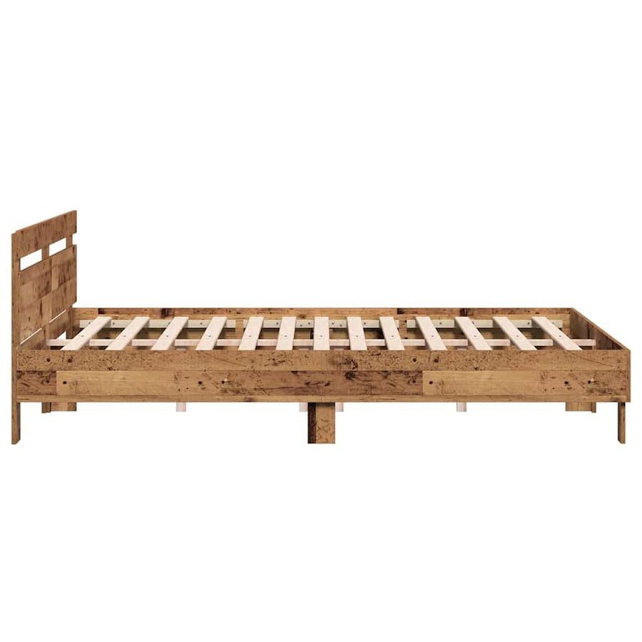 Bedframe Met Hoofdeinde Bewerkt Hout Oud Hout 180 x 200 cm