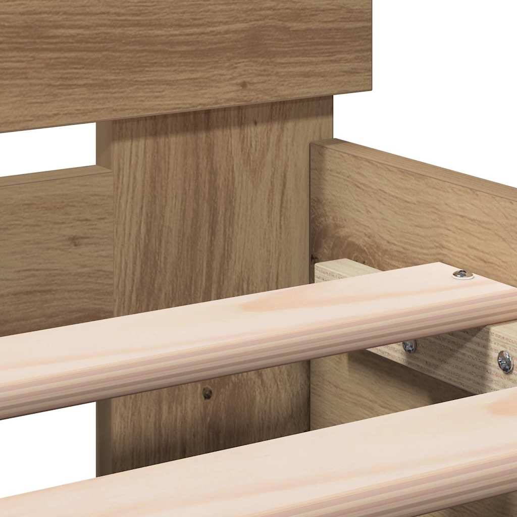 Bedframe Artisan Eiken 203 X 185 X 70 Cm Massief Eikenhout