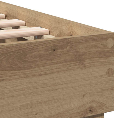 Bedframe Artisan Eiken 203 X 185 X 70 Cm Massief Eikenhout