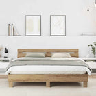 Bedframe massief eikenhout 203x185x70 cm bruin