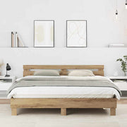 Bedframe massief eikenhout 203x185x70 cm bruin