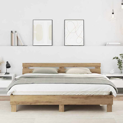 Bedframe Artisan Eiken 203 X 185 X 70 Cm Massief Eikenhout
