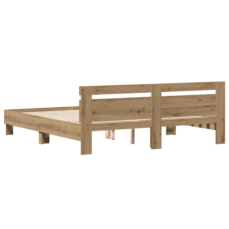 Bedframe Artisan Eiken 203 X 185 X 70 Cm Massief Eikenhout