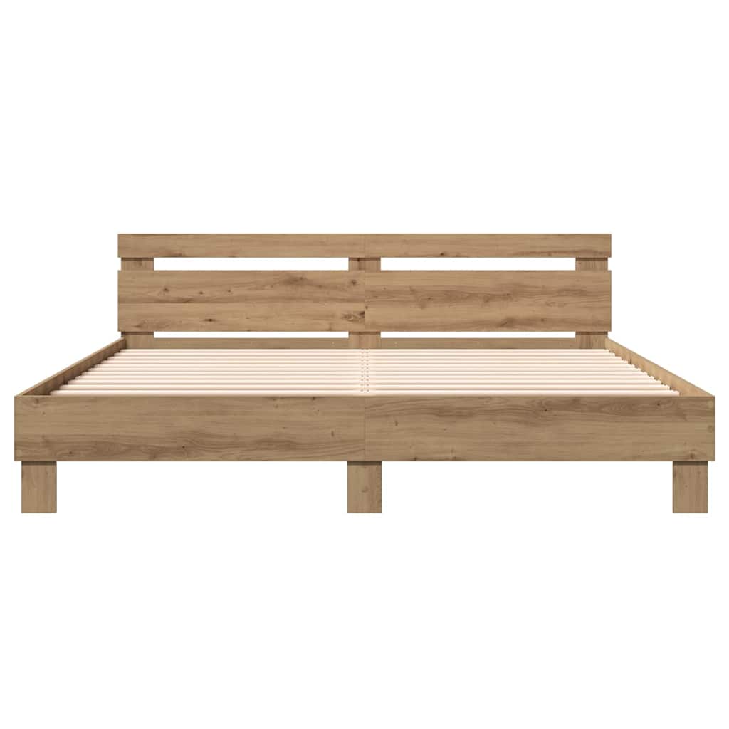 Bedframe Artisan Eiken 203 X 185 X 70 Cm Massief Eikenhout