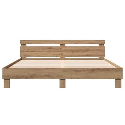 Bedframe Artisan Eiken 203 X 185 X 70 Cm Massief Eikenhout