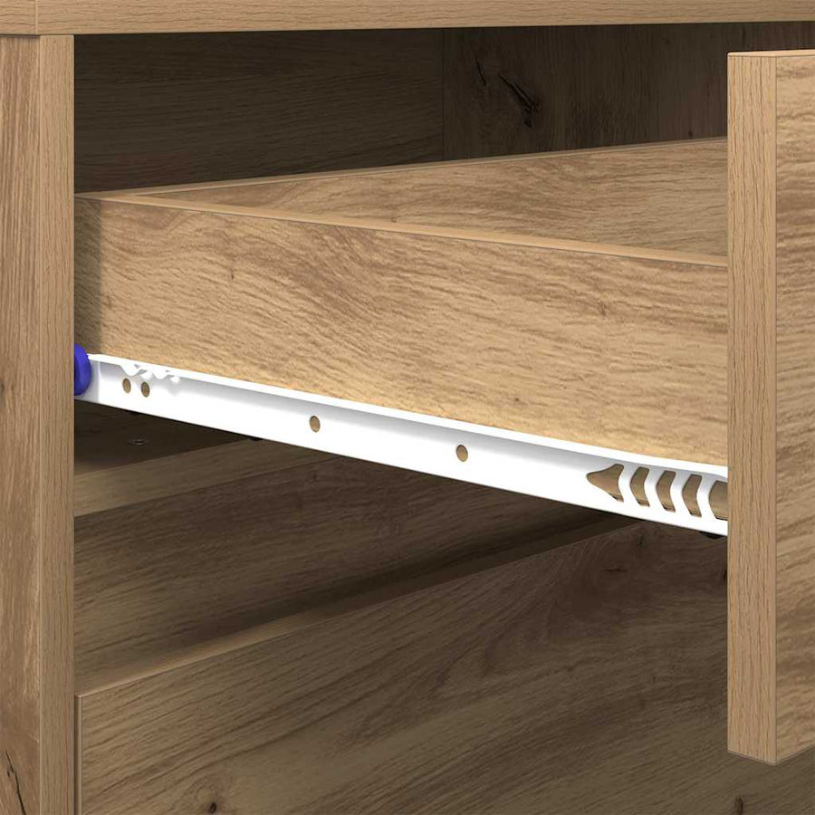 TV-kast Bruin 181 x 34 x 50 cm Spaanplaat en LED-lampen