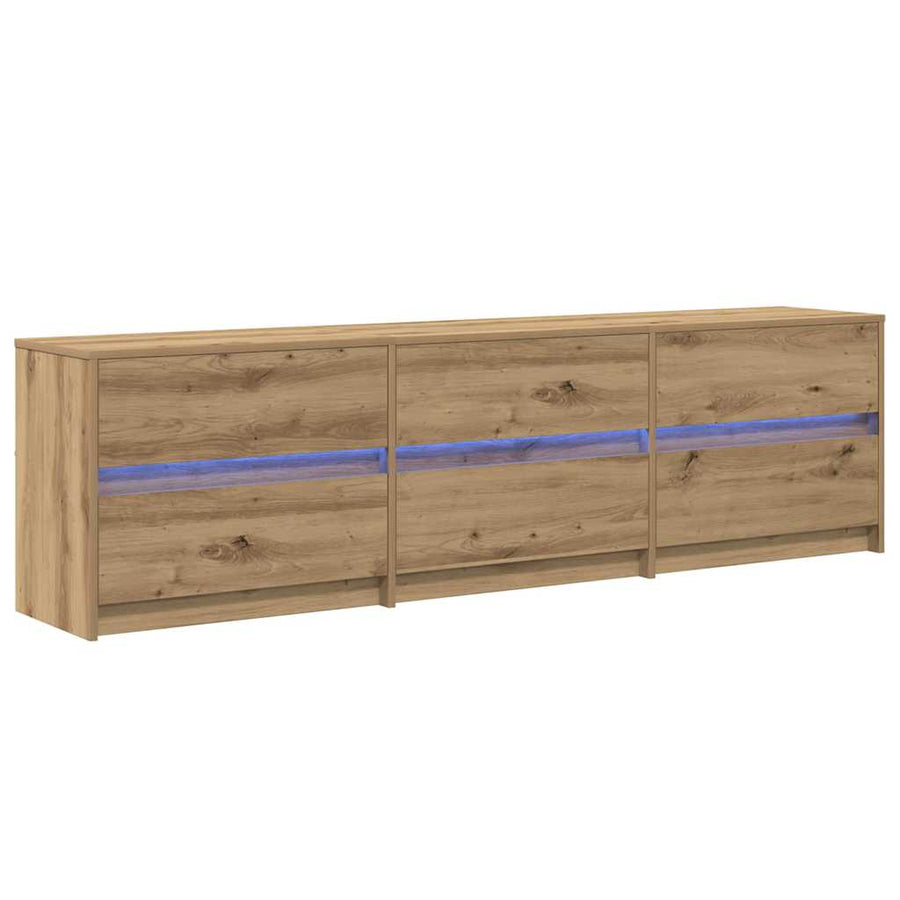 TV-kast Bruin 181 x 34 x 50 cm Spaanplaat en LED-lampen