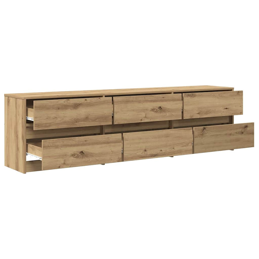 TV-kast Bruin 181 x 34 x 50 cm Spaanplaat en LED-lampen