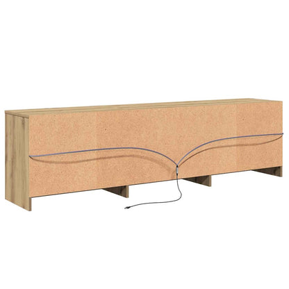 TV-kast Bruin 181 x 34 x 50 cm Spaanplaat en LED-lampen