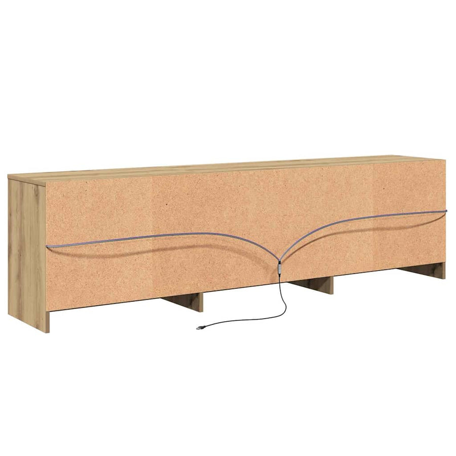 TV-kast Bruin 181 x 34 x 50 cm Spaanplaat en LED-lampen