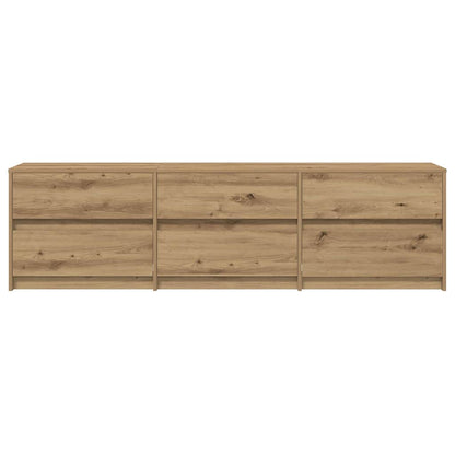 TV-kast Bruin 181 x 34 x 50 cm Spaanplaat en LED-lampen