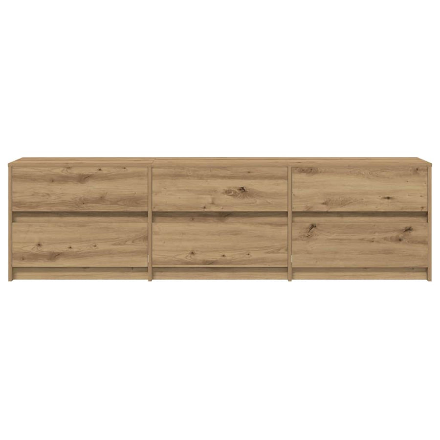 TV-kast Bruin 181 x 34 x 50 cm Spaanplaat en LED-lampen