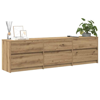 TV-kast Bruin 181 x 34 x 50 cm Spaanplaat en LED-lampen
